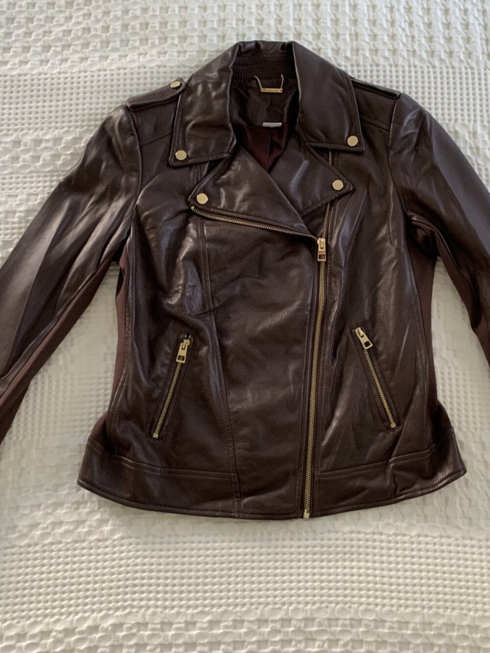Dark Brown Luxe Vegan Jacket with Epaulets